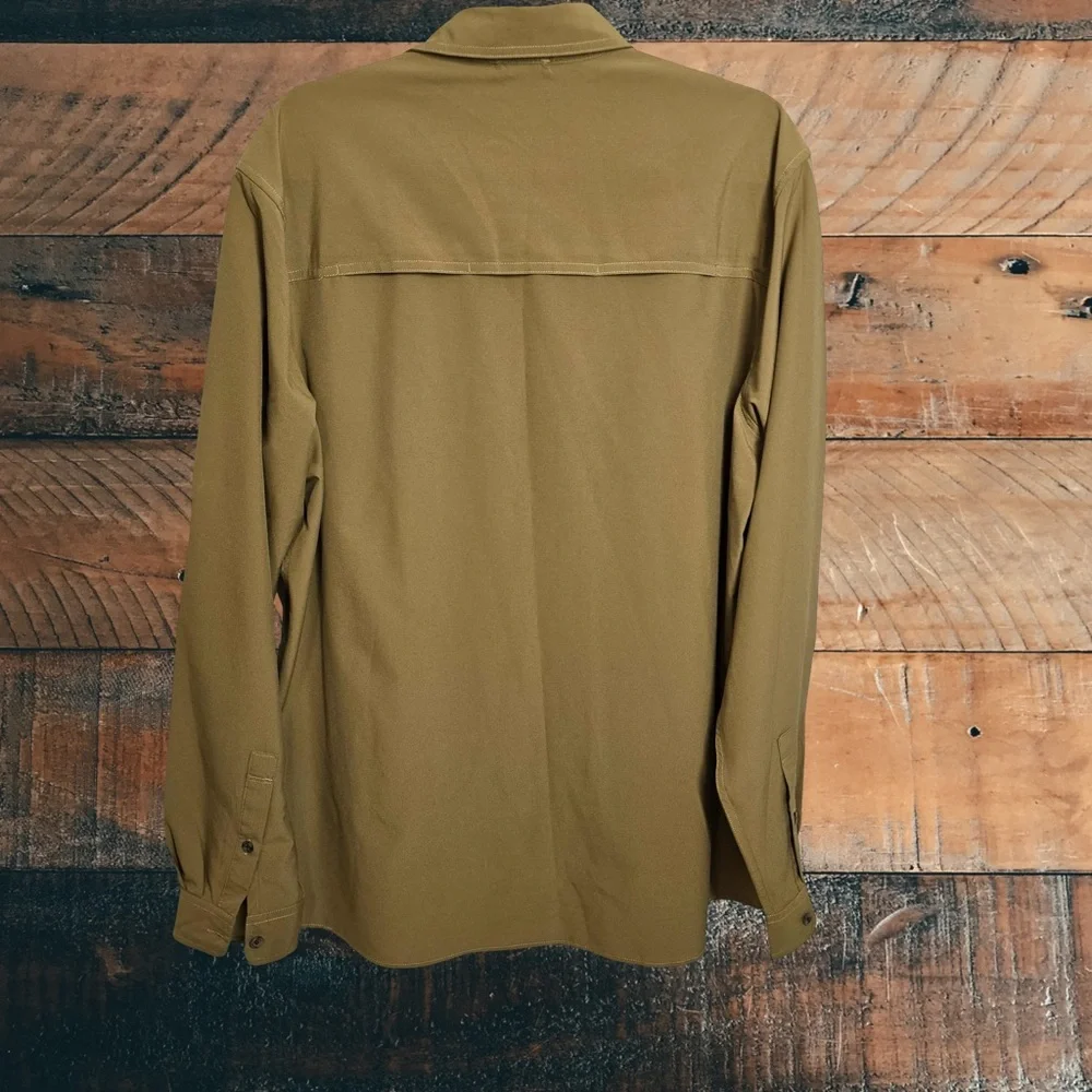 Eddie Bauer Men’s XL Classic‎ Fit Adventure Fishing Shirt Khaki Brown Button